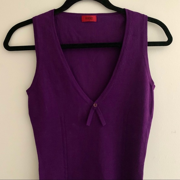 Hugo Boss purple sweater vest with button detail - Picture 3 of 4